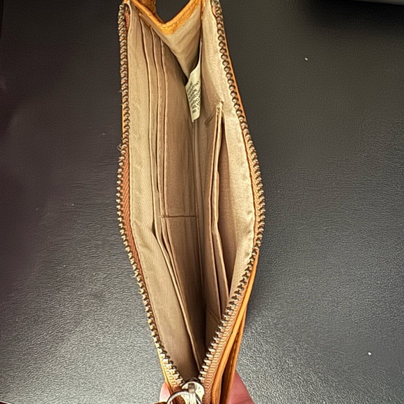 Mustard Yellow Leather Wristlet - Picture 4 of 4